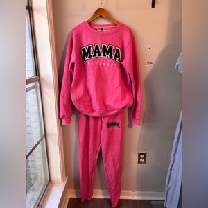 Mama University Hot Pink Sweat Set Size Large